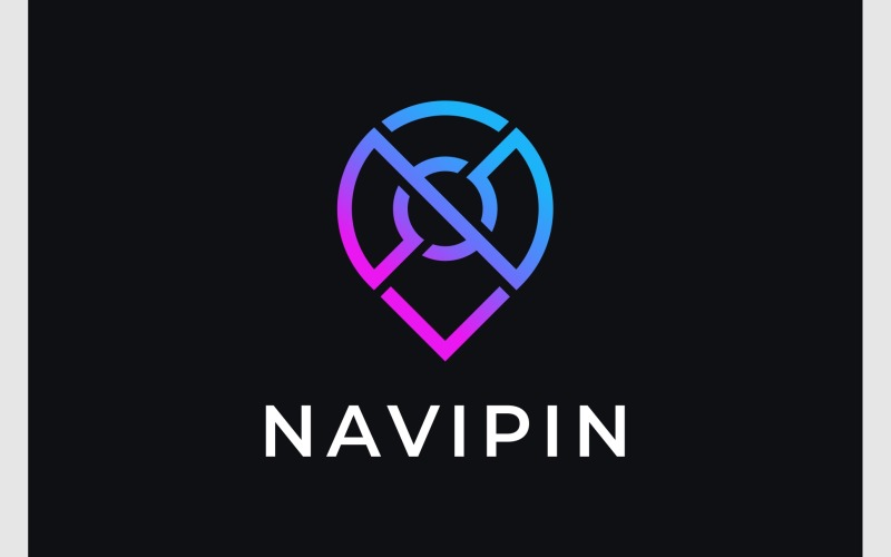 letter n pin map location logo original