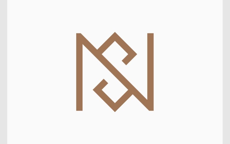 letter n s minimalist monogram logo original