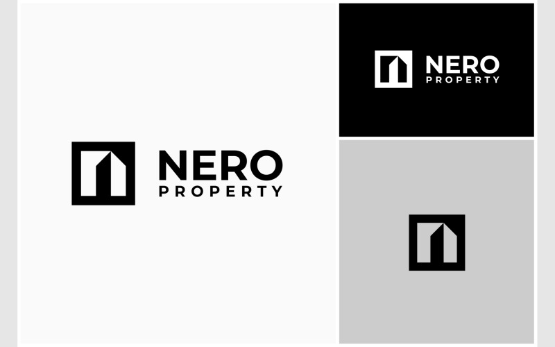 letter n simple building logo original