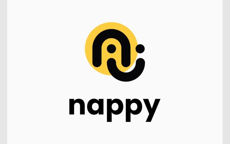 letter n smile face happy logo original