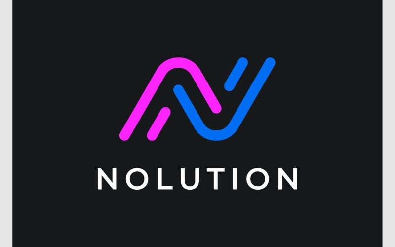 letter n solution tech logo original