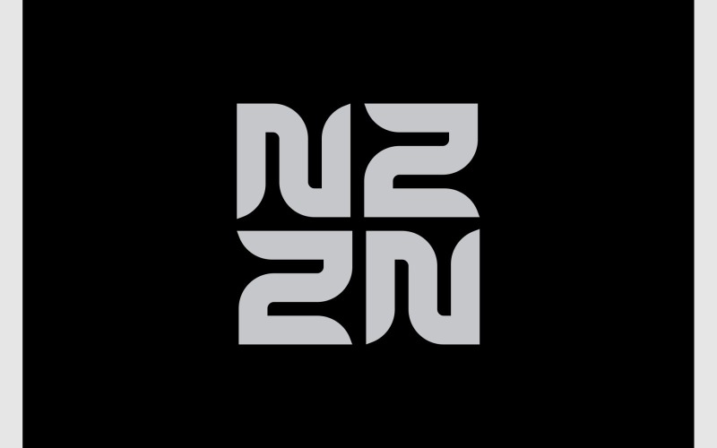 letter n z ambigram monogram logo original