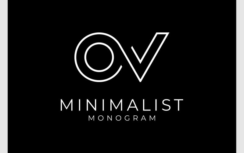 letter o v minimalist monogram logo original