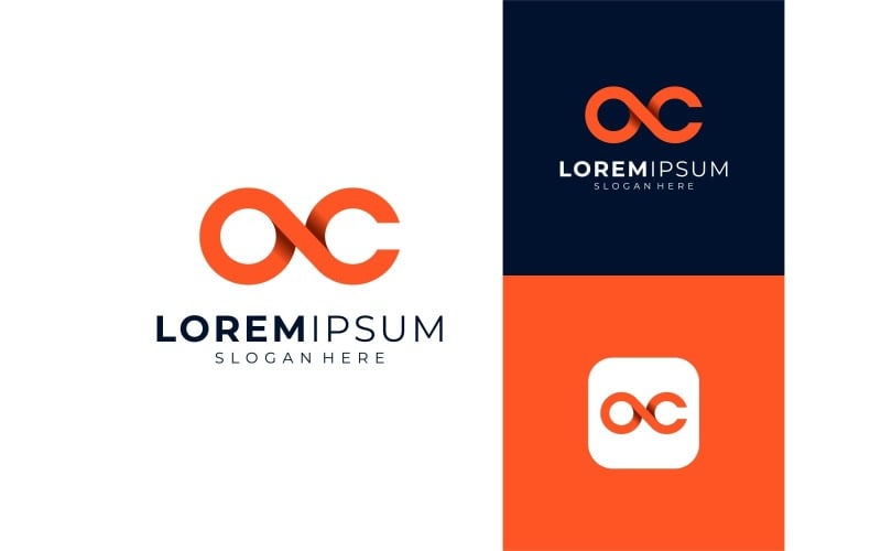 letter oc infinity loop logo original