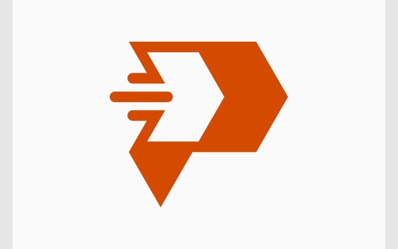 letter p arrow fast movement logo original