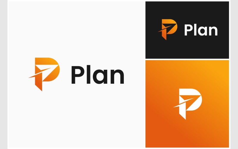 letter p arrow up modern logo original