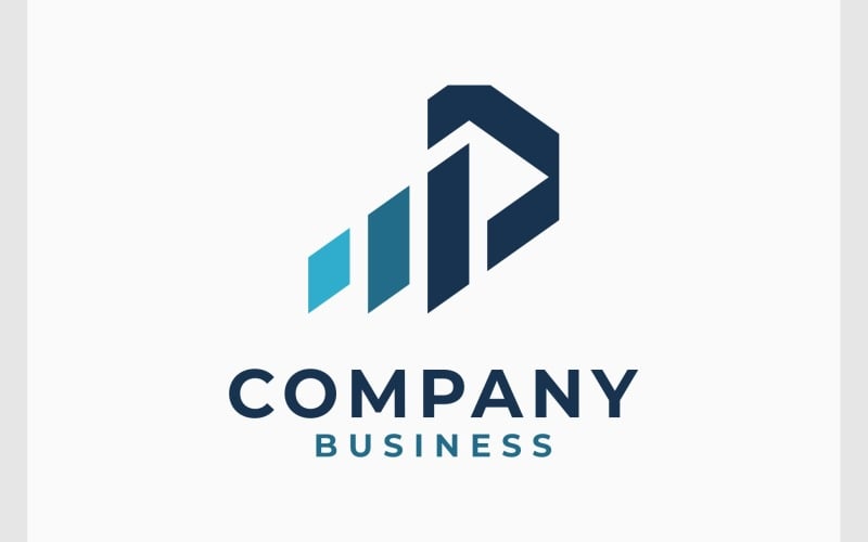 letter p business finance logo original