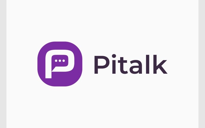 letter p chat talk speech logo original