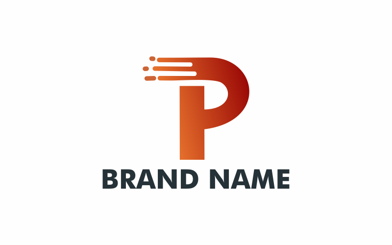letter p delivery logo template original