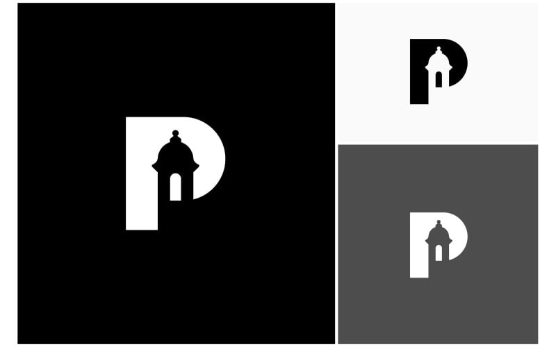 letter p el morro fortress logo original