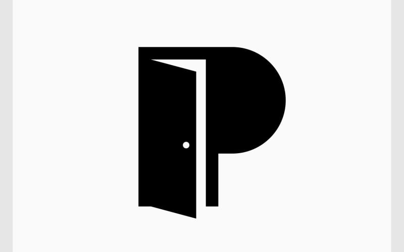letter p exit open door logo original
