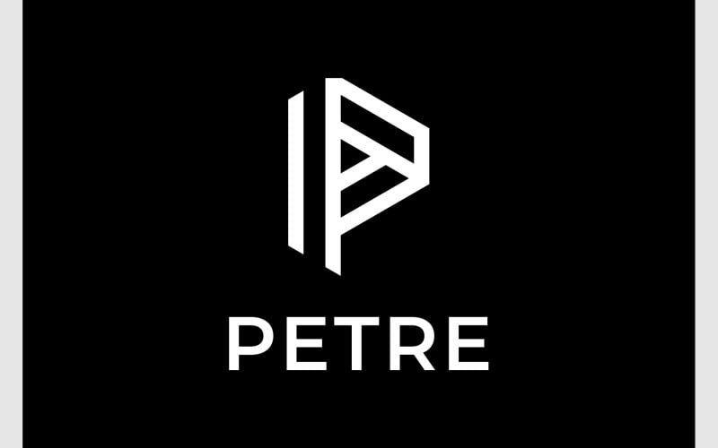letter p geometric line art logo original