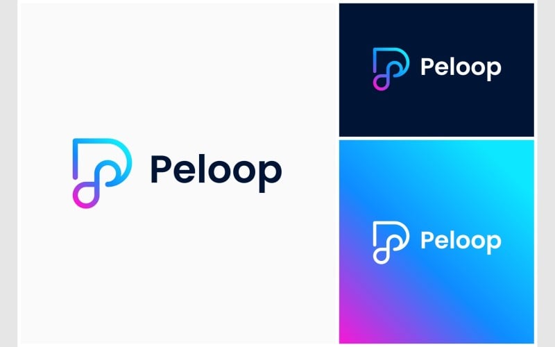 letter p infinity loop simple logo original