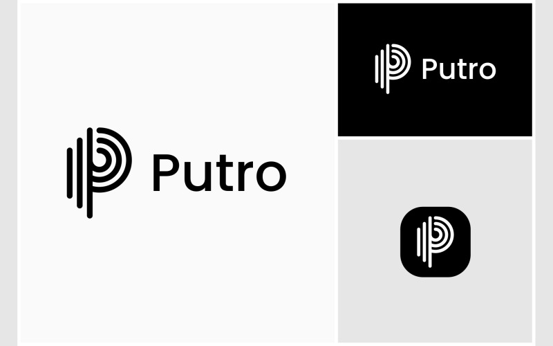 letter p initial simple minimalist logo original