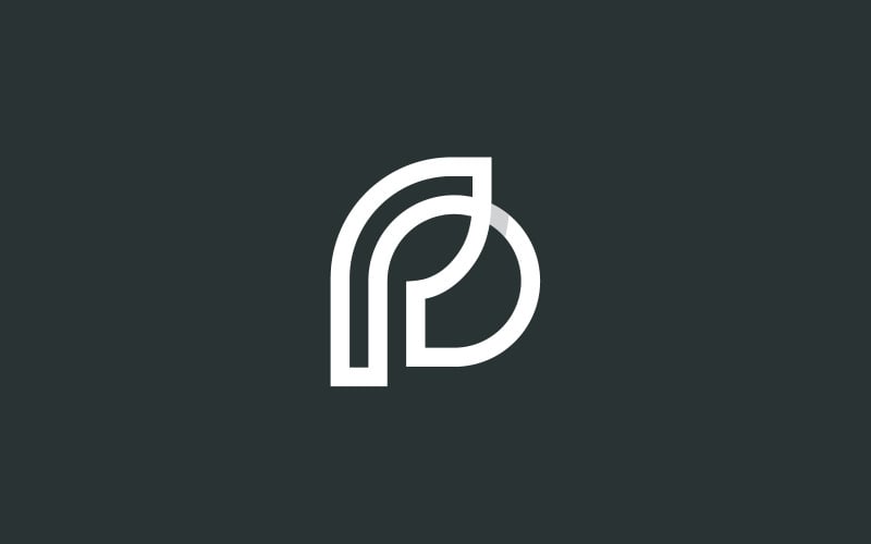 letter p leaf logo design template original