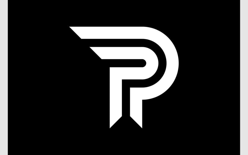 letter p or pp modern monogram logo original