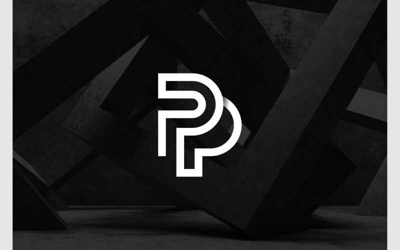 letter p p initials simple logo original