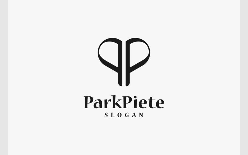 letter p p mirror minimalist logo original