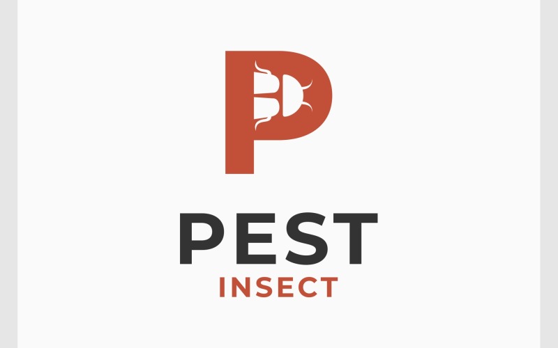 letter p pest insect logo original