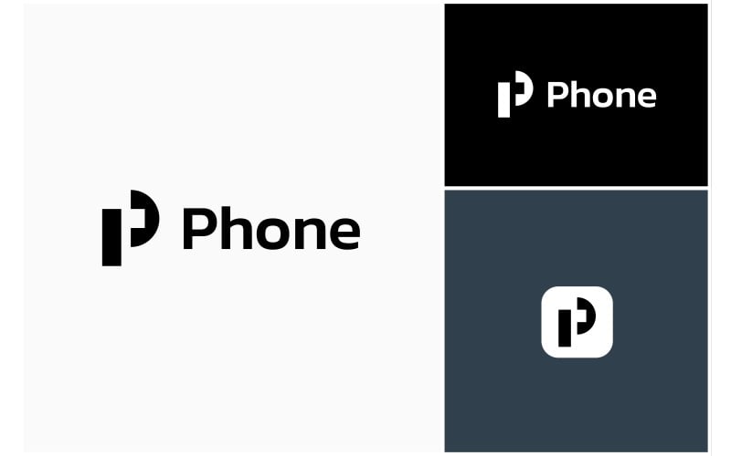 letter p phone call telephone logo original