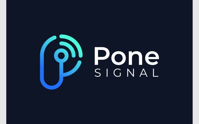 letter p signal wireless tech logo original