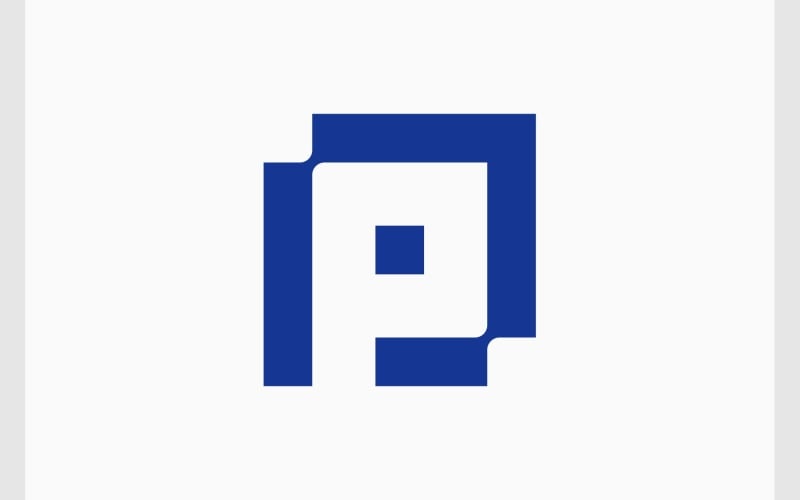 letter p square simple logo original