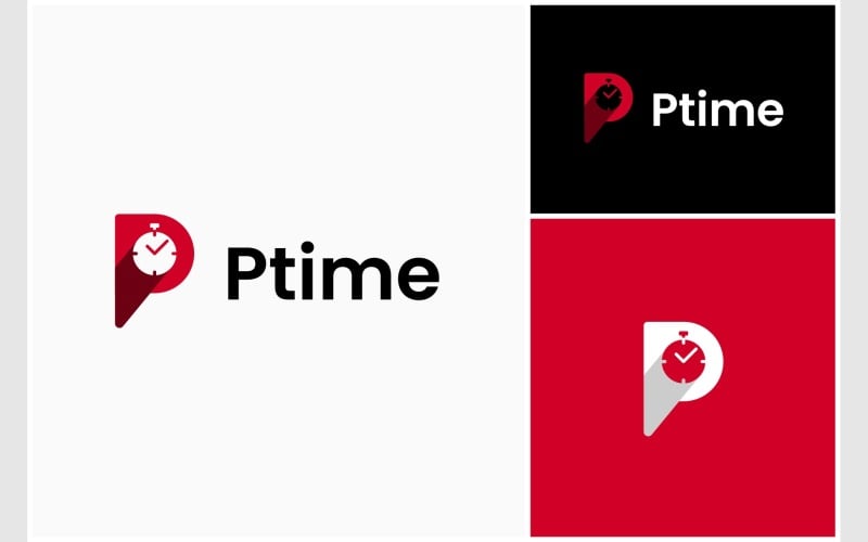 letter p timer stopwatch logo original