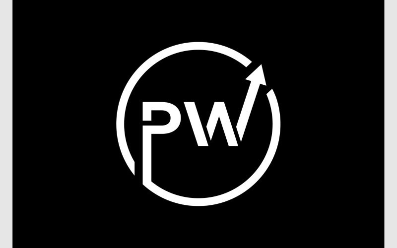 letter p w business arrow up logo original