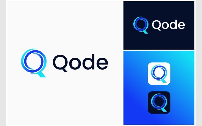 letter q swirl colorful logo original