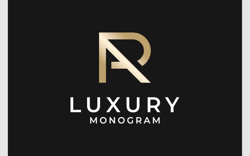 letter r a initials gold luxury logo original
