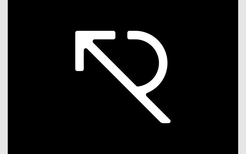 letter r arrow cursor simple logo original