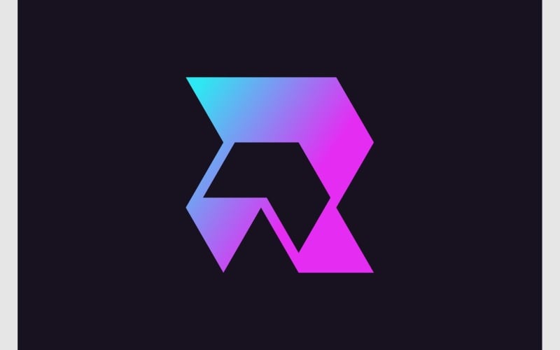 letter r arrow right up logo original