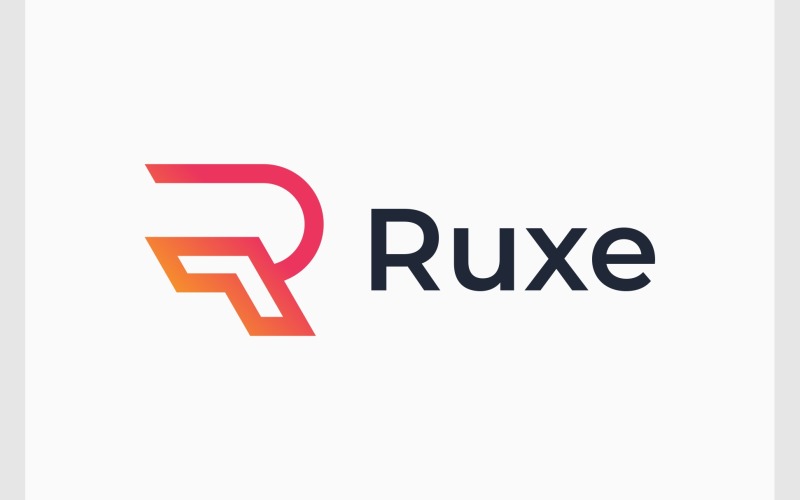 letter r arrow up modern logo original