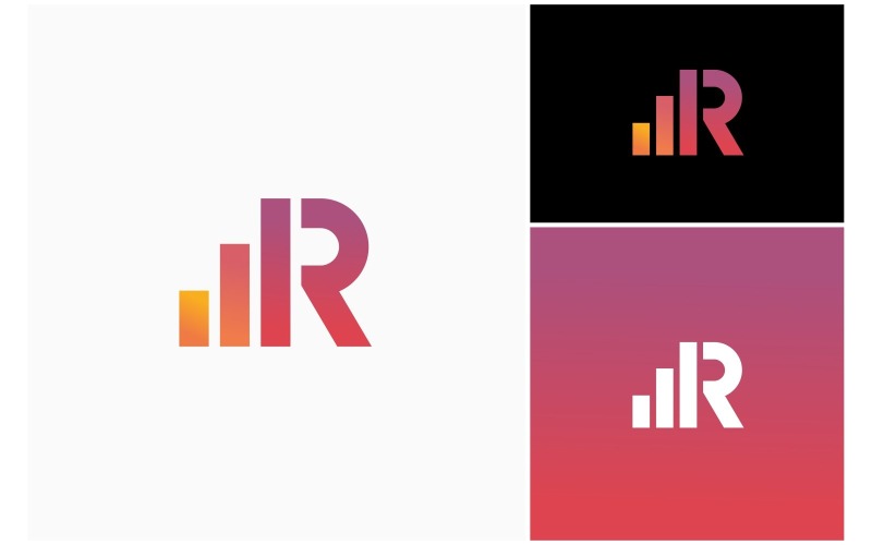 letter r business accounting logo original