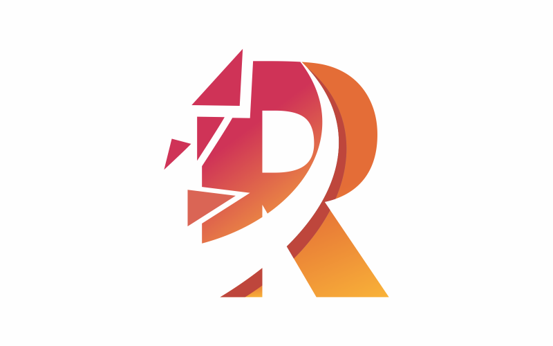letter r digital logo template original