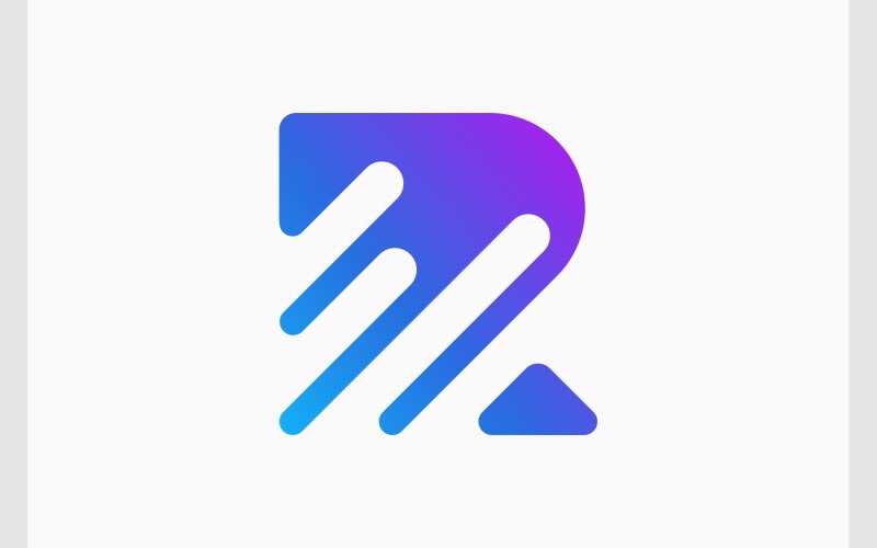 letter r digital technology logo original