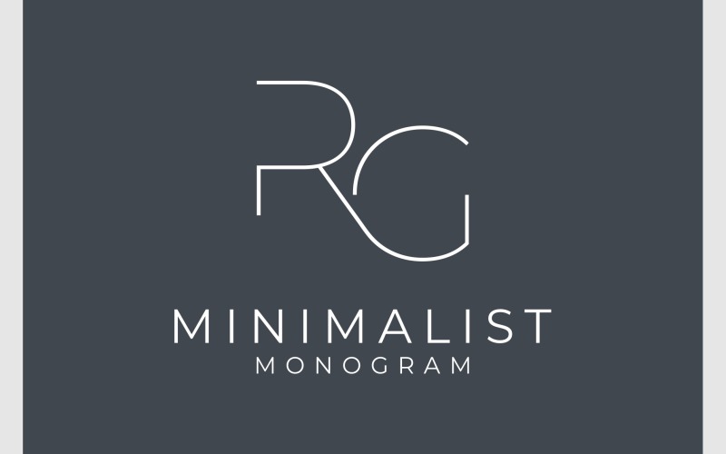 letter r g initials minimalist logo original