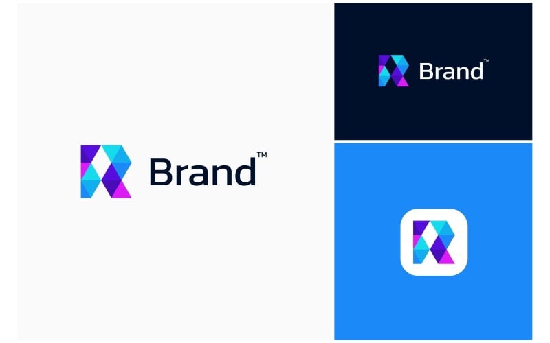 letter r geometric modern logo original