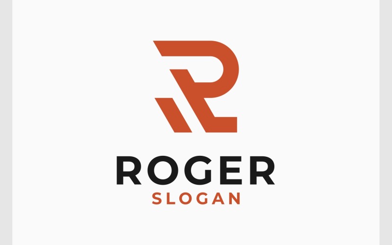 letter r geometric simple logo original