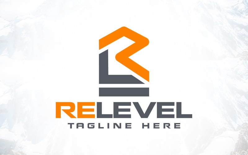 letter r house re level construction logo design original