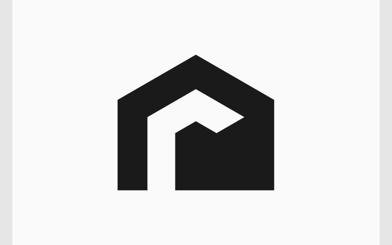 letter r initial home house logo original