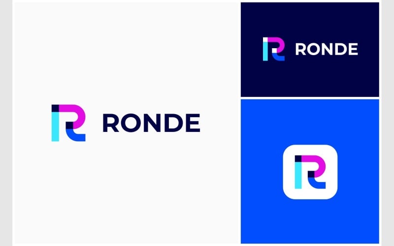 letter r initial modern simple logo original