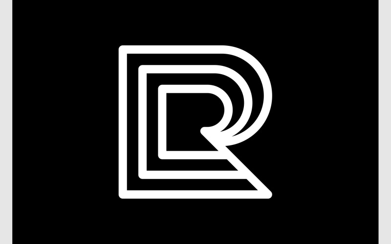 letter r line art geometric logo original