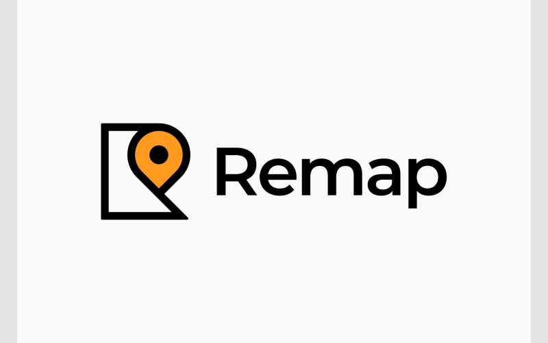 letter r location pin map logo original