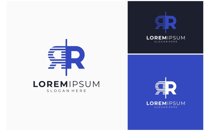 letter r mirror geometric logo original