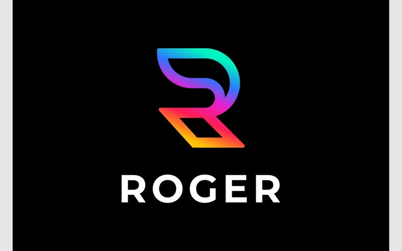 letter r modern colorful logo original