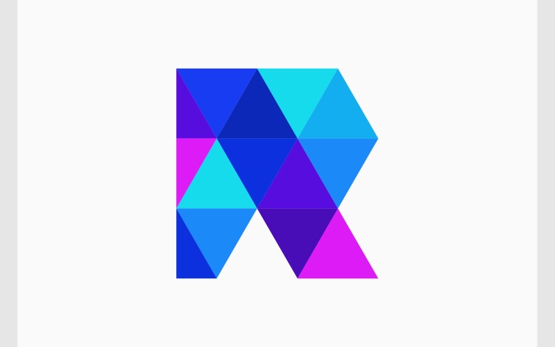 letter r mosaic triangle modern logo original
