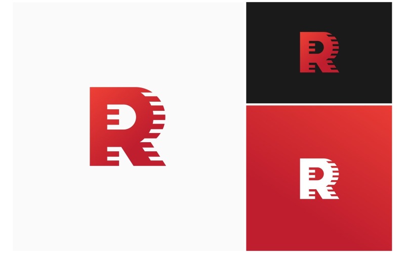 letter r motion geometric logo original
