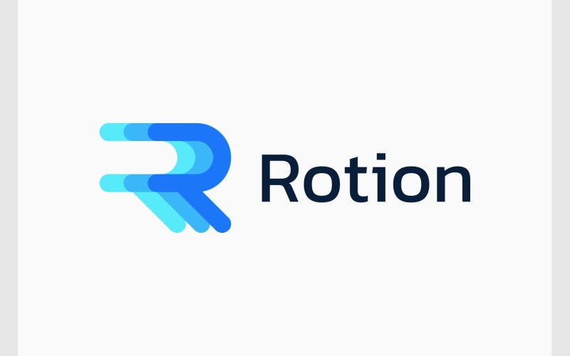 letter r motion movement logo original