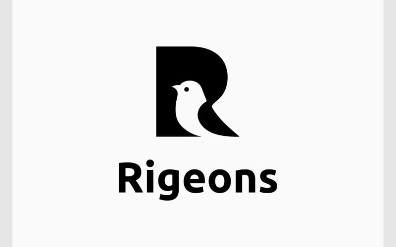 letter r pigeon bird logo original